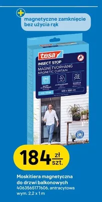 Moskitiera magnetyczna do drzwi balkonowych tesa promocja w Castorama