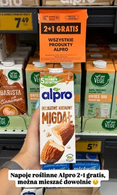 Napój roślinny Alpro Delikatnie Kremowy Migdał promocja w Biedronka