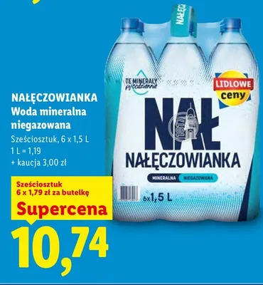 Woda mineralna niegazowana Nałęczowianka 6-pak promocja w Lidl