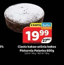 Ciasto kakao wiśnia kokos Piekarnia Polanka promocja w Delfin