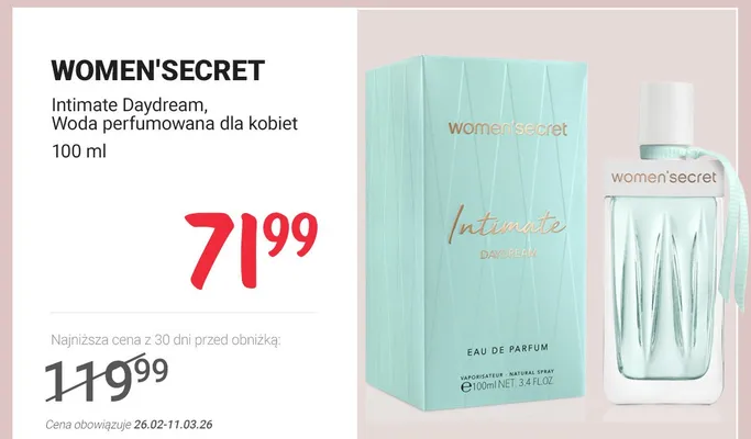 Intimate Daydream, woda perfumowana dla kobiet promocja w Rossmann