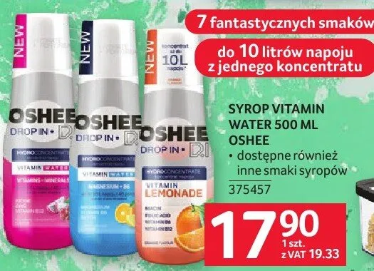 Syrop Vitamin Water 500 ml Oshee promocja w Selgros