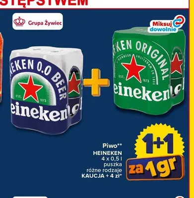 Piwo Heineken Original 4-pak 500 ml promocja w Carrefour Market