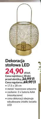 Dekoracja stołowa LED 17,5x28 cm promocja w Salony Agata