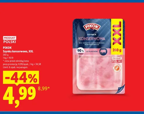 Szynka konserwowa XXL Pikok promocja w Lidl