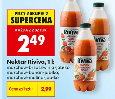 Nektar Riviva marchew-banan-jabłko promocja w Biedronka