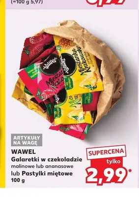 Pastylki miętowe w czekoladzie Wawel na wagę promocja w Kaufland
