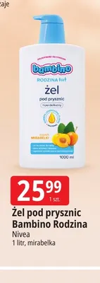 Żel pod prysznic Bambino Rodzina mirabelka promocja w Leclerc