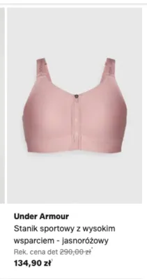 Stanik sportowy z wysokim wsparciem jasnoróżowy Under Armour promocja w Lounge by Zalando