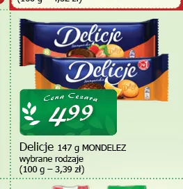 Ciastka Delicje Szampańskie Mondelez promocja w CEZAR Delikatesy