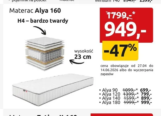 Materac Alya promocja w Black Red White