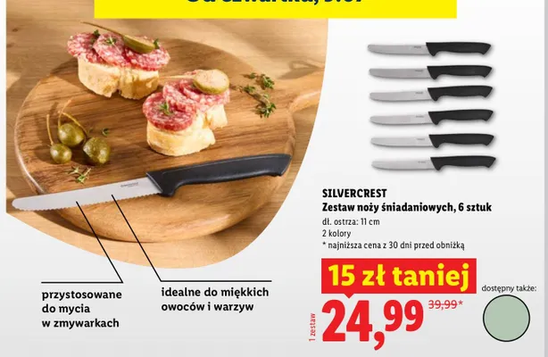 Zestaw noży śniadaniowych Silvercrest 6-pak promocja w Lidl