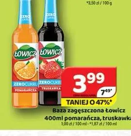 Baza zagęszczona Łowicz Zero Cukru pomarańcza promocja w Delfin