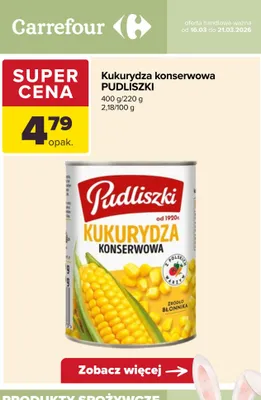 Kukurydza konserwowa promocja w Carrefour