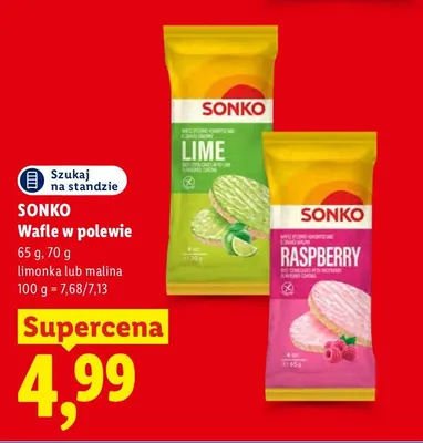 Wafle w polewie Sonko limonka promocja w Lidl