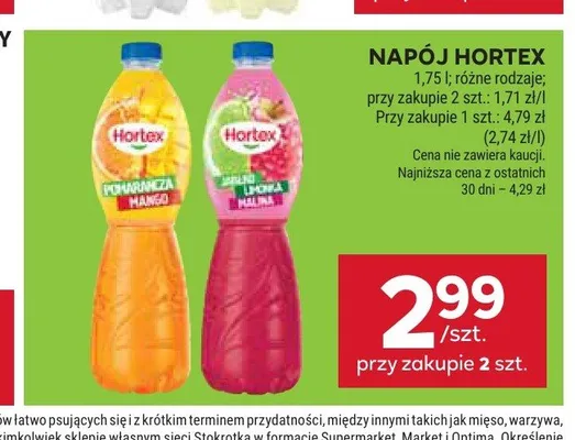 Napój Hortex promocja w Stokrotka