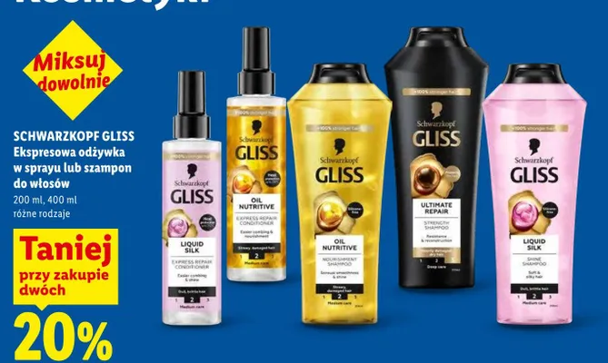 Szampon do włosów Schwarzkopf Gliss Oil Nutritive promocja w Lidl