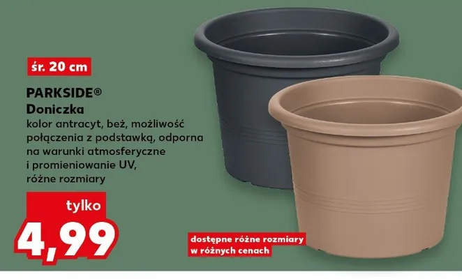 Doniczka kolor antracyt, beż promocja w Kaufland
