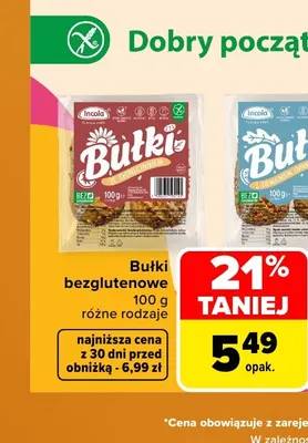 Bułki bezglutenowe ze słonecznikiem Incola promocja w Carrefour