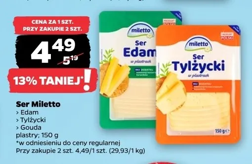 Ser Tylżycki w plastrach Miletto promocja w Netto