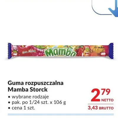 Guma rozpuszczalna Mamba promocja w Makro