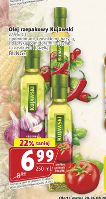 Olej rzepakowy Kujawski z pomidorami czosnkiem i bazylią promocja w Prim Market