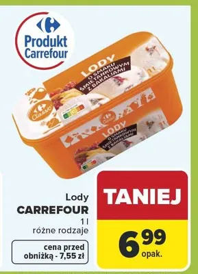 Lody różne rodzaje promocja w Carrefour Market