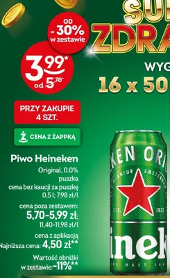 Piwo Heineken Original promocja w Żabka