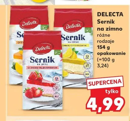 Sernik na zimno o smaku cytrynowym Delecta promocja w Kaufland