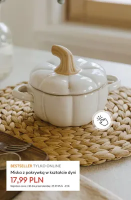 Miska z pokrywką w kształcie dyni promocja w Sinsay