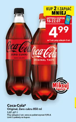 Napój gazowany Coca-Cola Original promocja w LEWIATAN