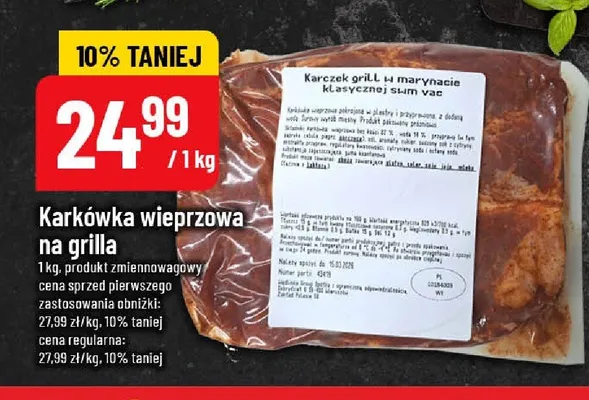 Karkówka wieprzowa na grilla promocja w POLOmarket