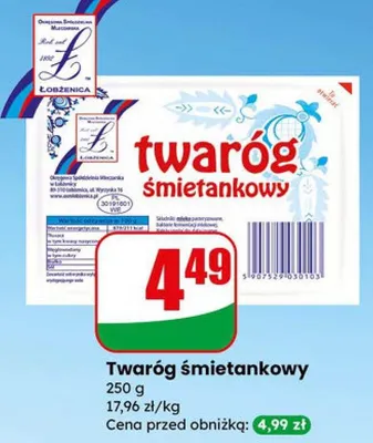 Twaróg śmietankowy promocja w Dino