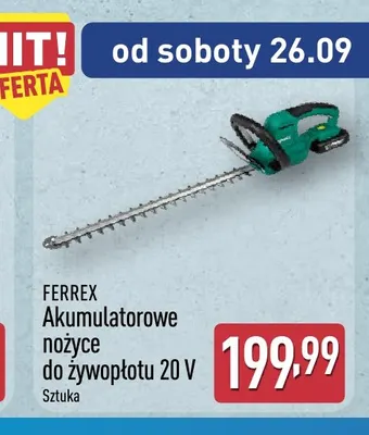 Akumulatorowe nożyce do żywopłotu Ferrex promocja w Aldi