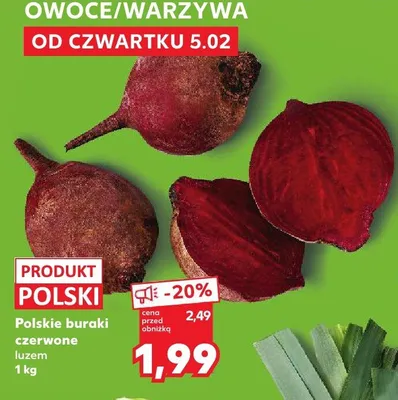 Buraki czerwone luzem promocja w Kaufland
