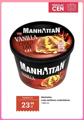 Lody waniliowo-czekoladowe Manhattan promocja w Biedronka