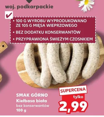 Kiełbasa biała bez konserwantów promocja w Kaufland