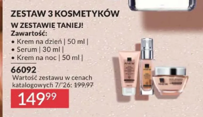 Zestaw krem na dzień + serum + krem na noc Avon Anew promocja w AVON