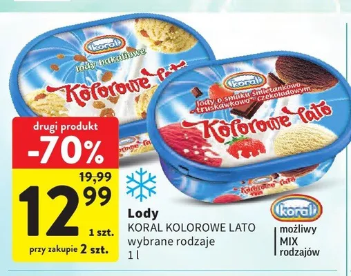 Lody Koral Kolorowe Lato promocja w Intermarche