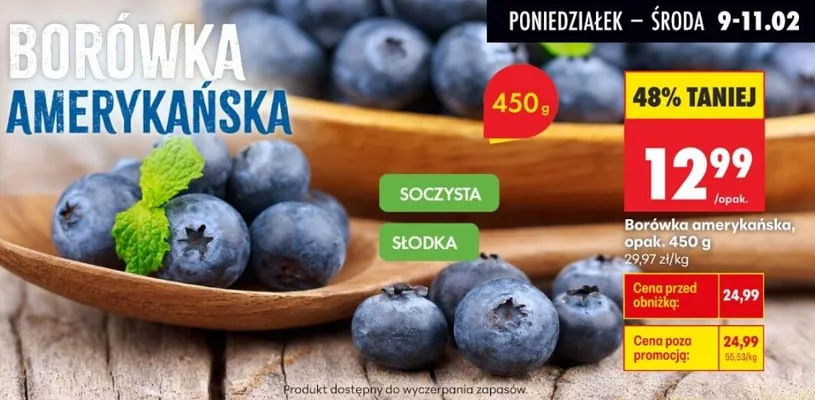 Borówka amerykańska promocja w Biedronka