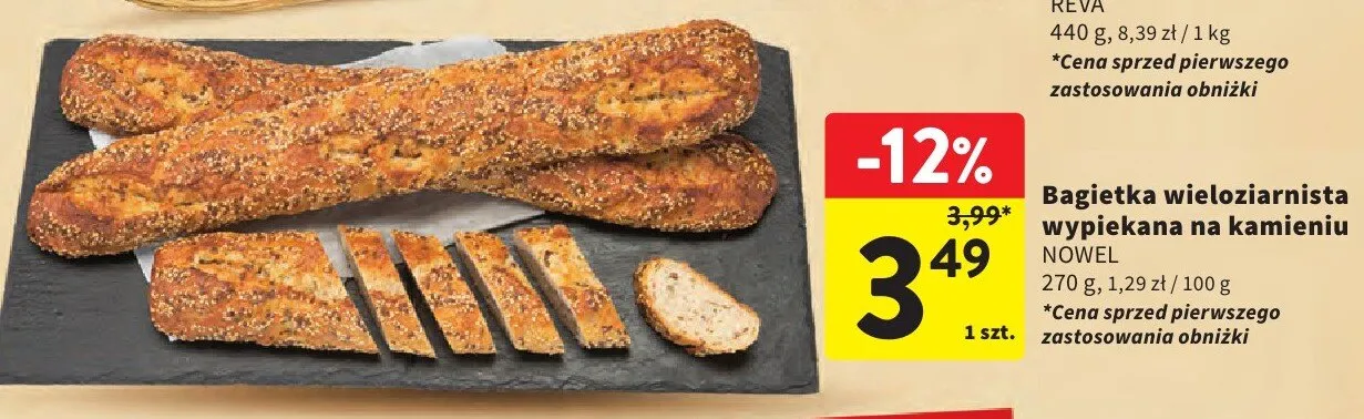 Bagietka wieloziarnista wypiekana na kamieniu promocja w Intermarche