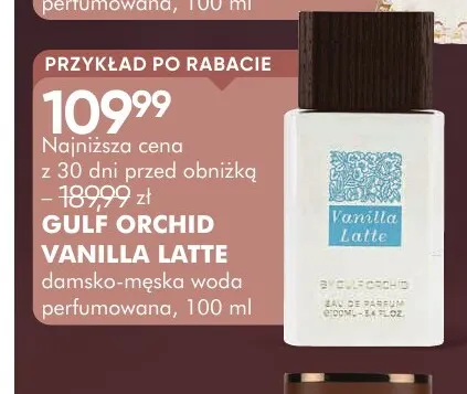 Damsko-męska woda perfumowana Gulf Orchid Vanilla Latte promocja w Super-Pharm
