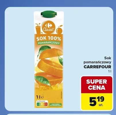 Sok pomarańczowy 100% Carrefour Classic promocja w Carrefour Express