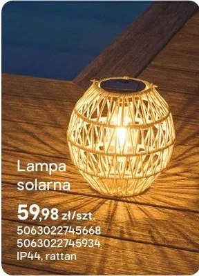 Lampa solarna Rattan promocja w Castorama