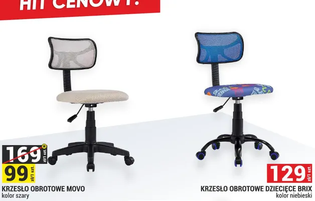 Krzesło obrotowe Movo kolor szary promocja w Merkury Market