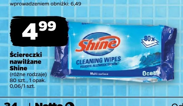 Ściereczki nawilżane Shine promocja w Netto