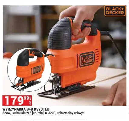 Wyrzynarka B+D KS701EK Black+Decker promocja w Merkury Market