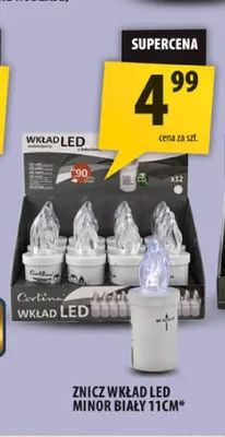 Znicz wkład LED Minor biały 11 cm Cortina promocja w Arhelan