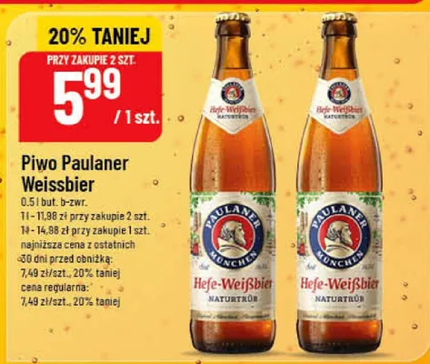 Piwo Paulaner Weissbier promocja w POLOmarket