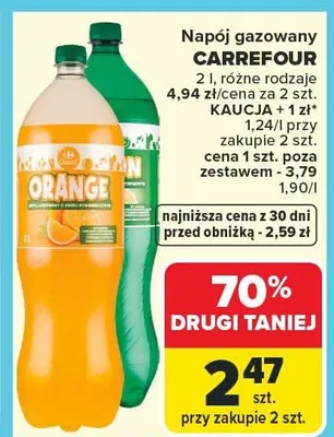 Napój gazowany różne rodzaje promocja w Carrefour